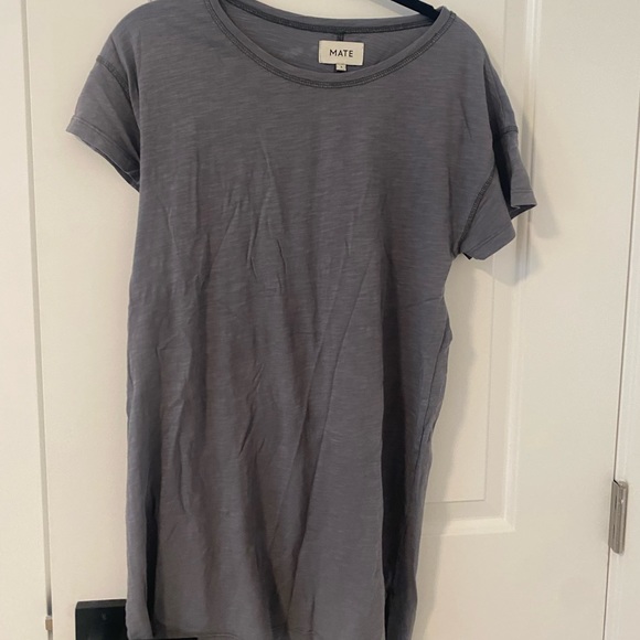 MATE the Label Short Sleeve T-Shirt Dress in slate, size S, excellent condition - Picture 3 of 4